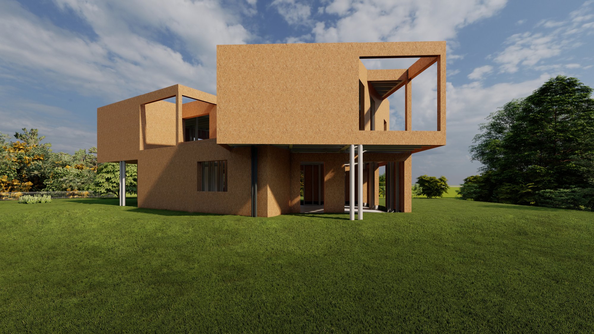 struttura in acciaio Y UNO per casa NZEB